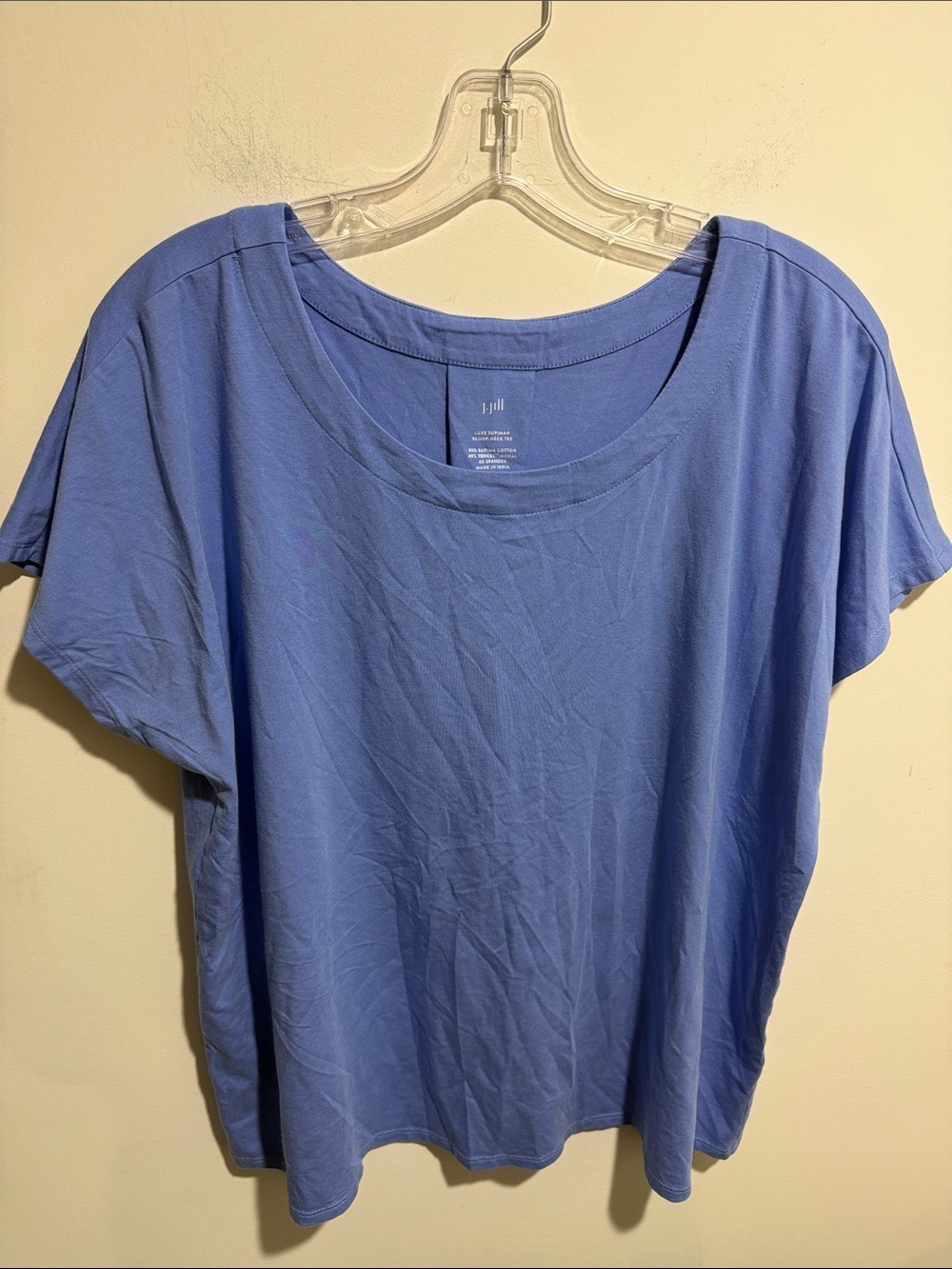 J. Jill Women’s Relaxed Scoop Neck Supima Cotton Blend Tee Size Large
